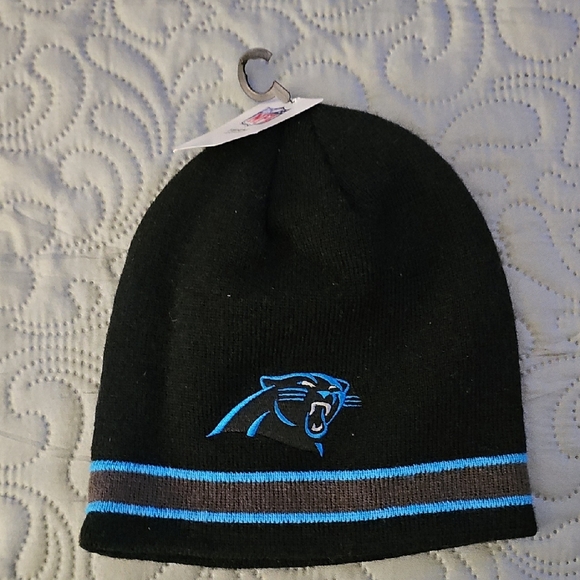 NFL Black and Blue Panthers Hat with Sporty Stripe - Picture 1 of 5